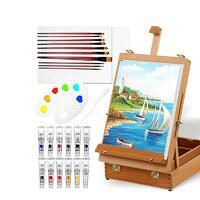 Без бренда «Набор подарочный «Две картинки» 27 предметов: этюдник 35 см из бука, краски акрил 12x12 мл, 2 холста 22x30 на мдф, 10 кистей, мастихин, палитра» в Чебоксарах в интернет-магазине Без бренда «Набор подарочный «Две картинки» 27 предметов: этюдник 35 см из бука, краски акрил 12x12 мл, 2 холста 22x30 на мдф, 10 кистей, мастихин, палитра» в Чебоксарах