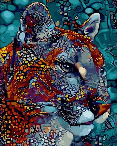 Картина по номерам 40x50 Леопард в цвете
