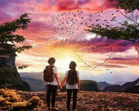 Без бренда «Влюбленные встречают закат на горе» в Чебоксарах в интернет-магазине  Без бренда «Влюбленные встречают закат на горе» в Чебоксарах