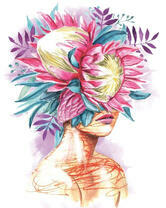 Без бренда «Портрет девушка с оригинальными цветами на голове» в Чебоксарах