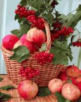 Без бренда «Плетёная корзина с калиной и яблоками» в Чебоксарах