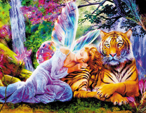 Тигр и фея у дерева