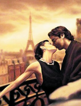 Страстный поцелуй в Париже