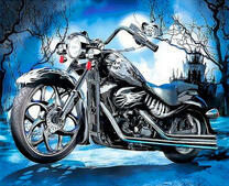 Мотоцикл на фоне замка