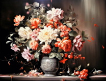 Шикарный букет в фарфоровой вазе