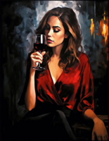 Без бренда «Девушка в красном платье с бокалом вина» в Чебоксарах