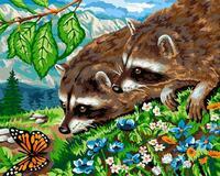 Без бренда «Еноты и бабочка на цветочной поляне» в Чебоксарах